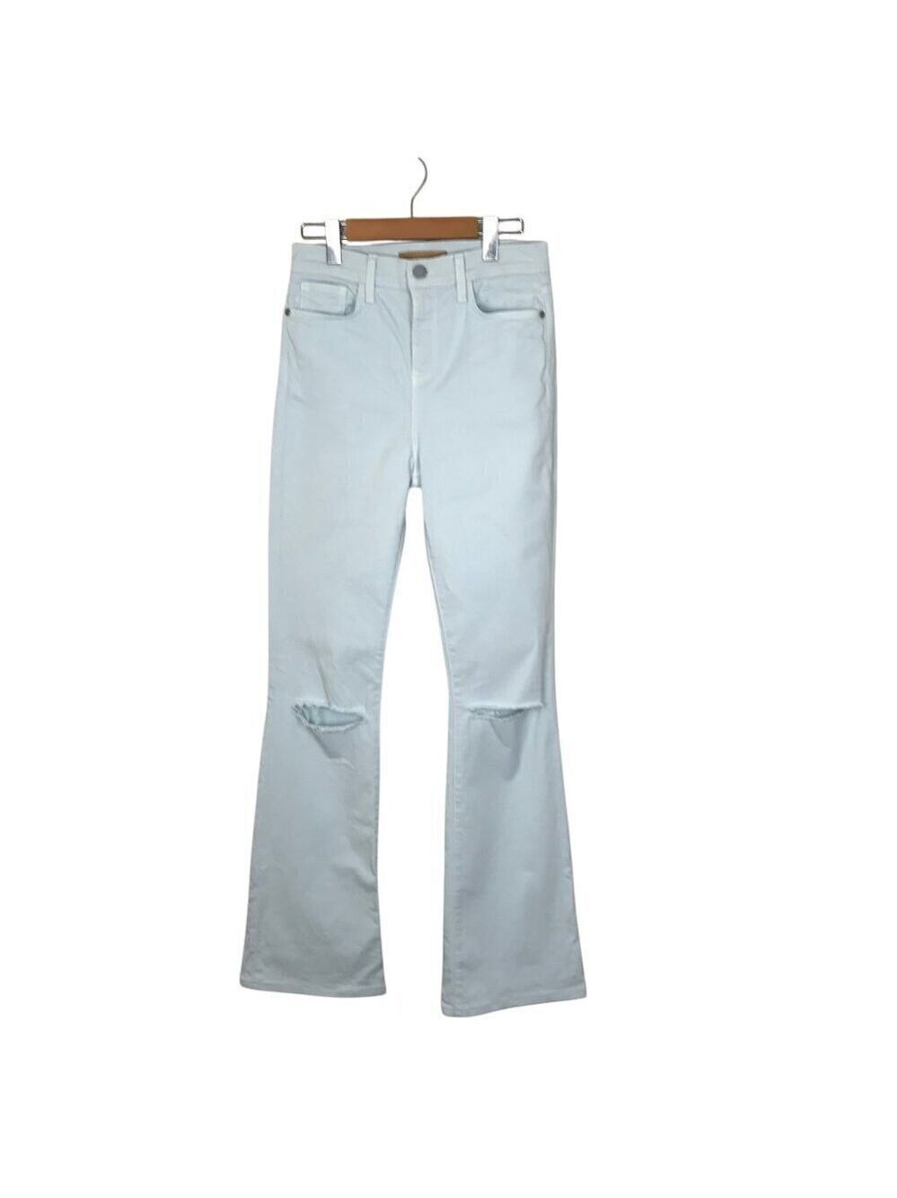 Rebecca Minkoff Sunset Flare High Rise Light Wash Slightly Distressed Size 27